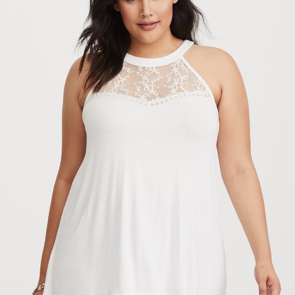torrid Tops - Super Soft Ivory Lace Inset Tank TORRID 6 NWT